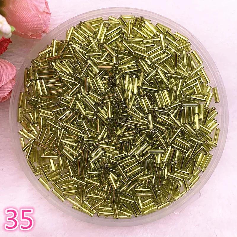 New 2*6.5mm 400pcs/lot Czech Cylindrical Glass Bugle Beads European Seed Long Tube Two Hole Loose Beads for Jewelry Making