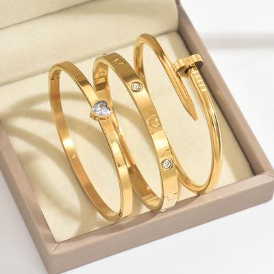 Elegant Fransk Chic Hjärta Zirkon Titanstål Armband