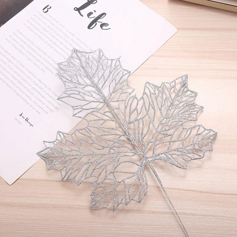 Wedding Home Glitter Glitter Leaves Christmas Tree Decor Artificial Flower Christmas Decorations