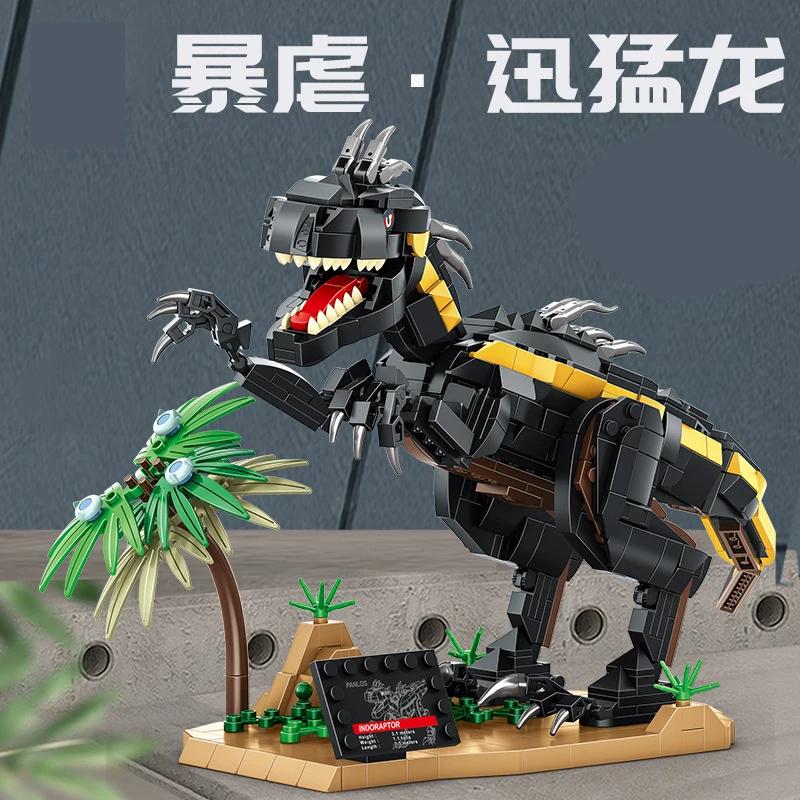 MOC Technology Velociraptor Building Blocks Jurass Indominus Park Dinosaurs World Bricks Creative Toy for Boys and Blocks Fans