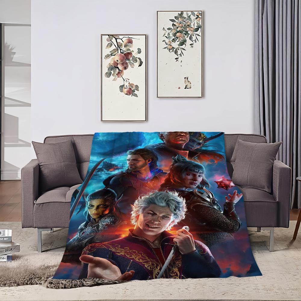 Game Blanket Plush Nap Sofa rug for Living Room B-Baldurs G-Gate 3 Warm Office Bedroom Birthday Home Travel Kid Gifts