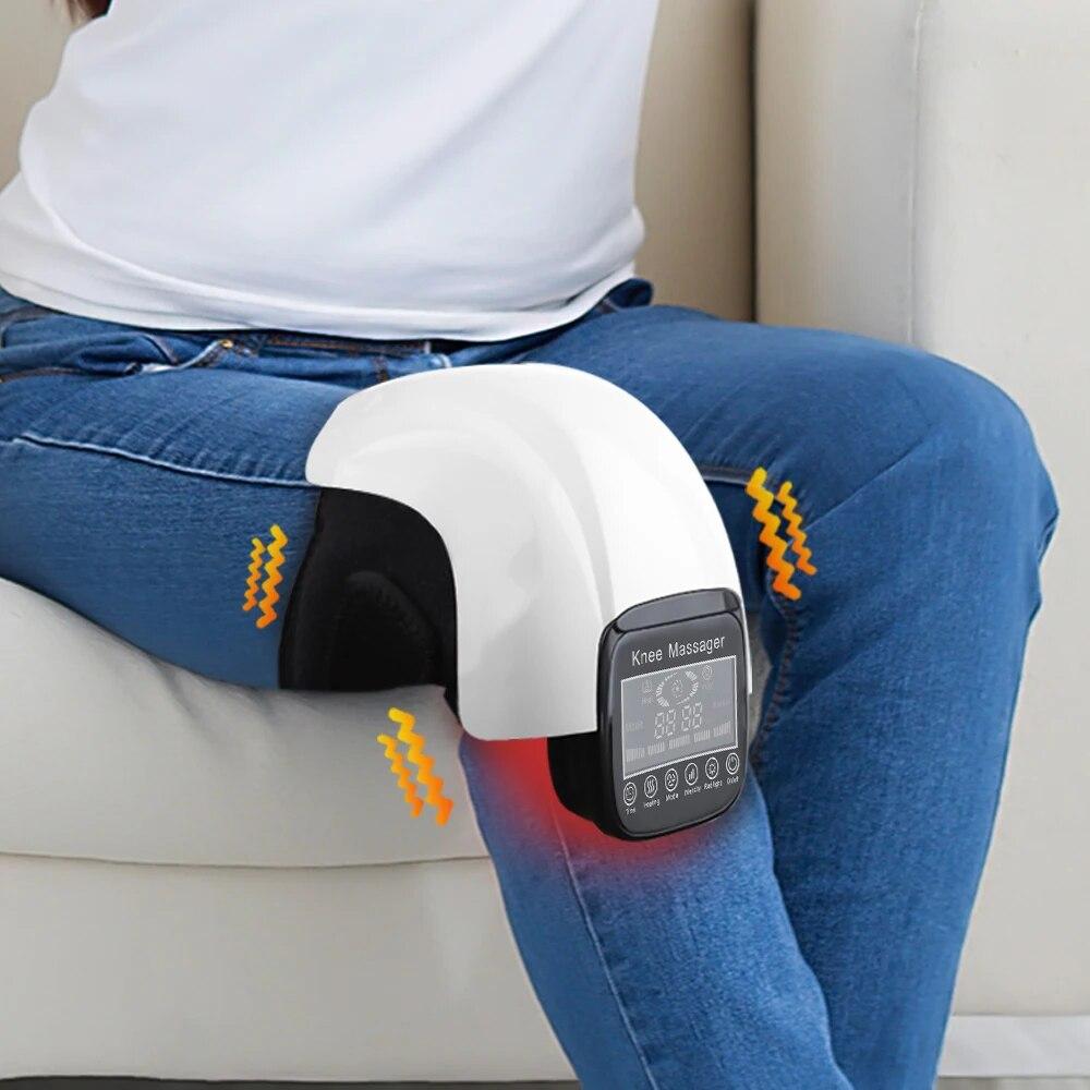 Electric Infrared Heating Knee Massager Air Pressure Vibration Massager Orthopaedic Air Compression Knee Pads Pain Relief