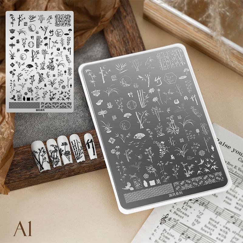 

Bow Flowers Pattern Nail Art Stamping Plates Heart Flower Leaves Design Transfer Printing Stamp Templates Mold Manicure