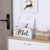 Mail Organizer Countertop Mail and Key Holder for Desk Mail Basket Letter Organizer Caddy Dorm Organizer Rustic Home Decor Mailbox White 5.5*5.5*11.4