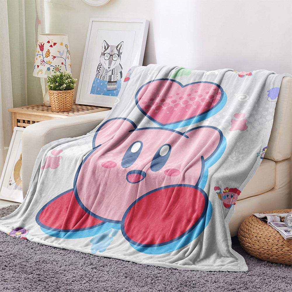 Kirby Flannel Blanket, High quality Comfortable for All Seasons, Home Decor, Warmth and Comfort