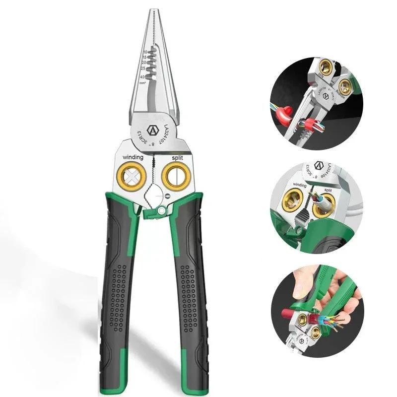 

8-в-1 Многофункциональные клещи для зачистки проводов из нержавеющей стали для электриков Специальные клещи для зачистки и обжима проводов