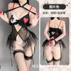 Sex Lingerie Female Sexy Perspective Mesh Playing Cards Clown Three-point Uniform Suit Seduction