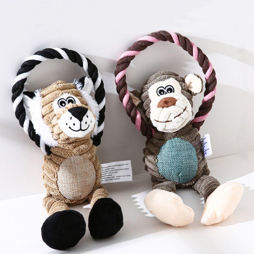 

Pet Supplies Bite Resistant Squeaky Plush Dog Chew Toys Cleaning Teeth Puppy Toys Animal Shaped