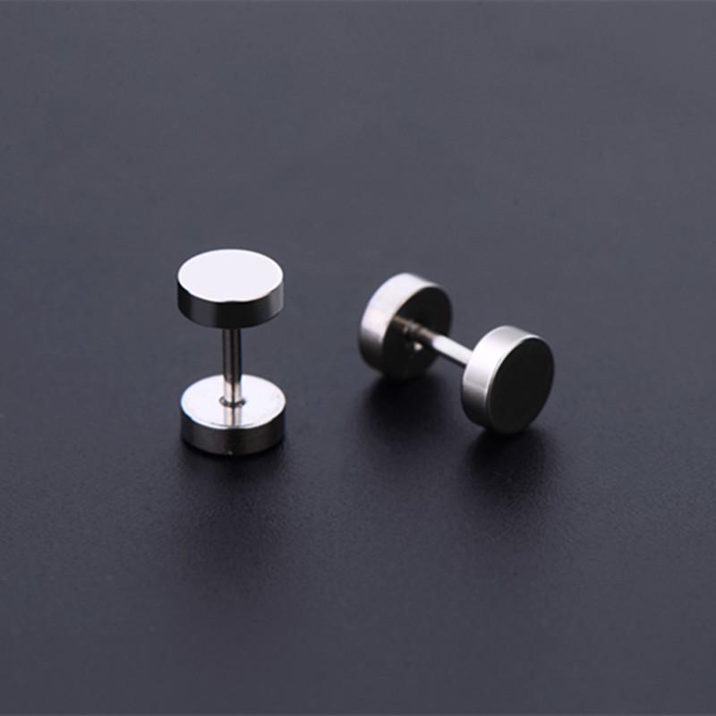 Screw-On Titanium Steel Stud Earrings: Minimalist 2025 Trend for Men & Women, Influencer Style, Black Single Earring