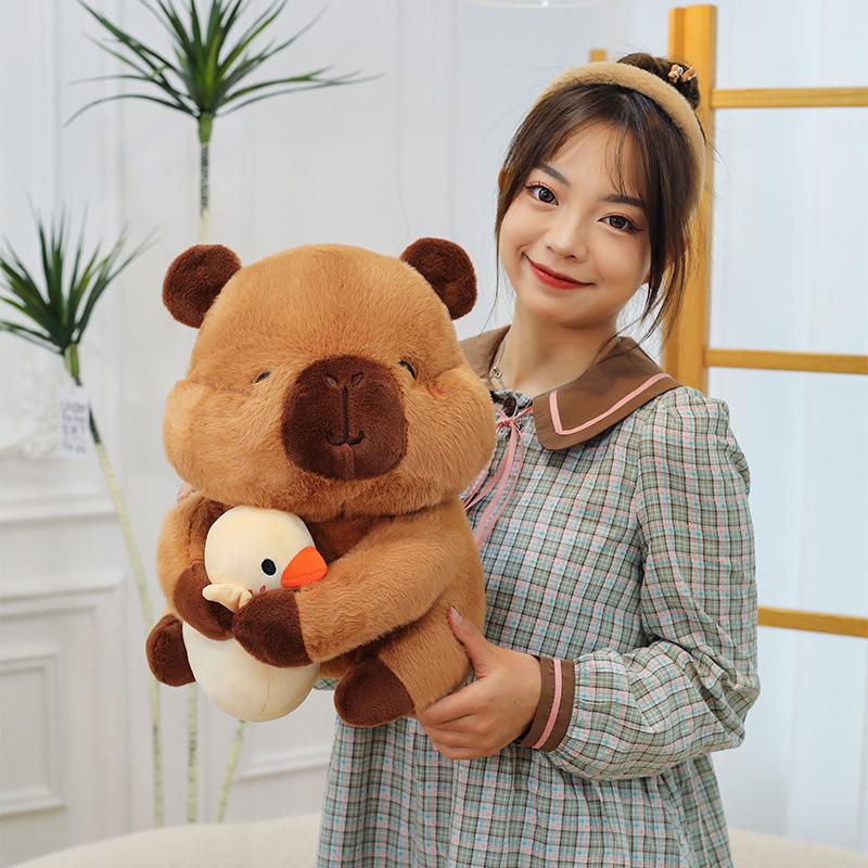 

Capybara Plush Toy Holding Duck - Cute Gift for Kids and Girls 25cm (0.15kg)