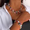 Creative Bohemian Titanium Steel Enamel Bracelet Necklace - Unisex Handmade Thick Square Link Chain