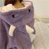 Cloudstop Zimowy kombinezon dinozaura na zimną pogodę, puszysta piżama, kombinezon, kigurumi, odzież domowa, ochrona, (Fioletowy)
