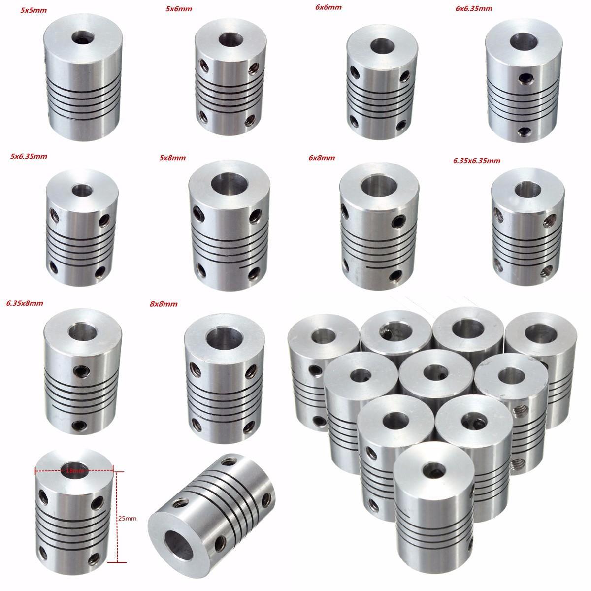 

Гибкая муфта вала 5/6/6,35/8 мм, жесткий разъем муфты шагового двигателя с ЧПУ