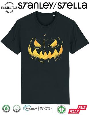 Kürbisgesicht T-Shirt Halloween Horror Herren Damen Kinder Kostüm Gothic Goth Party
