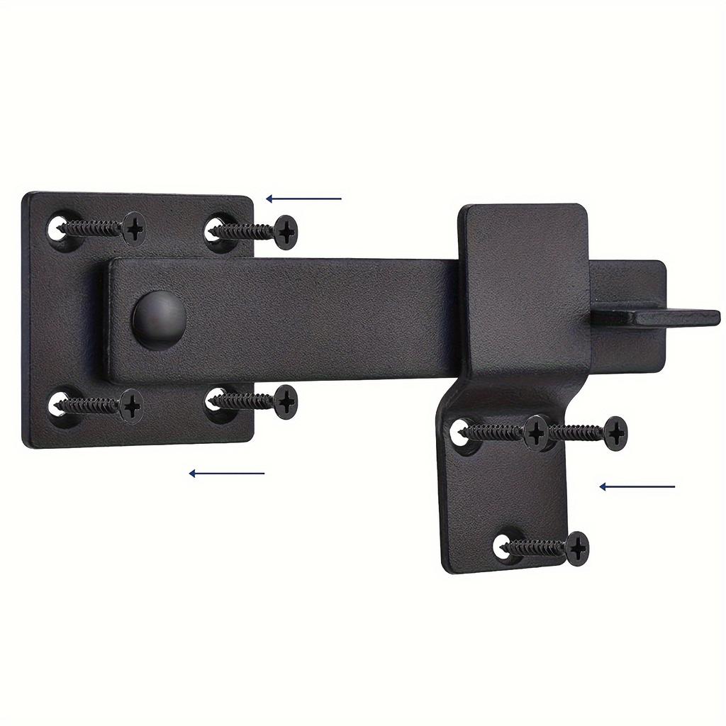 1pc Heavy Duty Matte Black Metal Barn Door Latch, Solid 5.5 Inch Metal Brushed Finish with Rotating Handle for Indoor/Outdoor Solid Iron Wood Doors