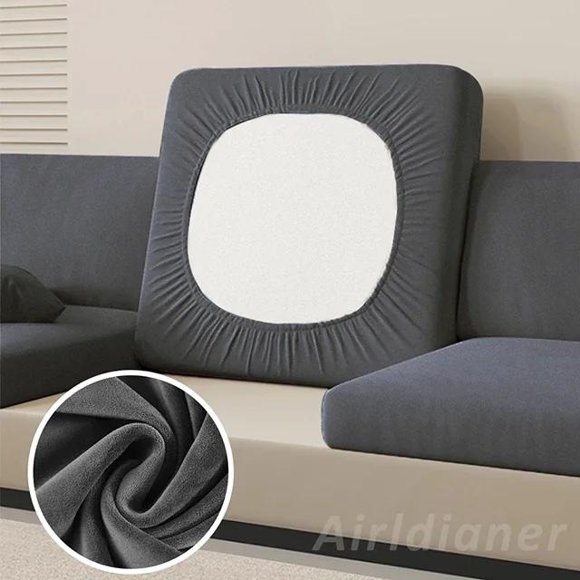 Anti-Dirt Velvet Sofa Cushion Slipcover Elastic Chair Seat Protector For Pets And Furniture Sofa Cover Living Room Bedroom Decor