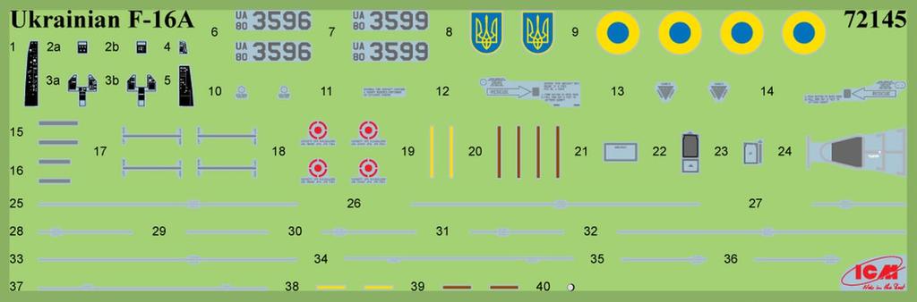 ICM Scale Ukrainian with Plastic Model Kit 72145 1/72 F-16AM PAG-14 (Airplane)