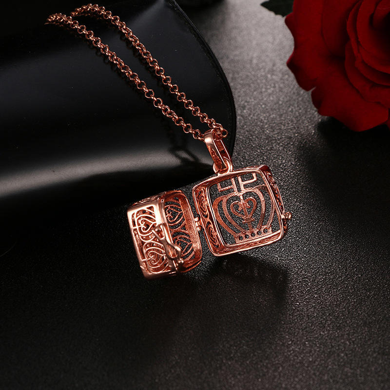 Neue Aromatherapie Ätherisches Öl Diffusor Halskette Schmuck Quadratisch Hohl Parfüm Medaillon 16MM Musik Kugel Damen Anhänger Zubehör