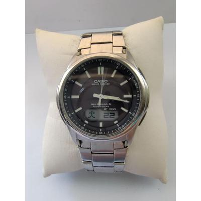 Used CASIO Wave Ceptor Men's Watch Radio Solar Confirmed Working 