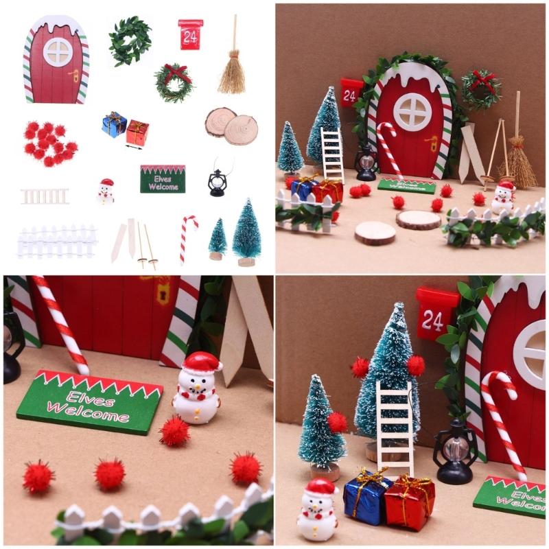 Wooden Christmas Gnomes Set with Detachable Miniature Scene Models Safe Child Friendly Holiday Decorations 1Box
