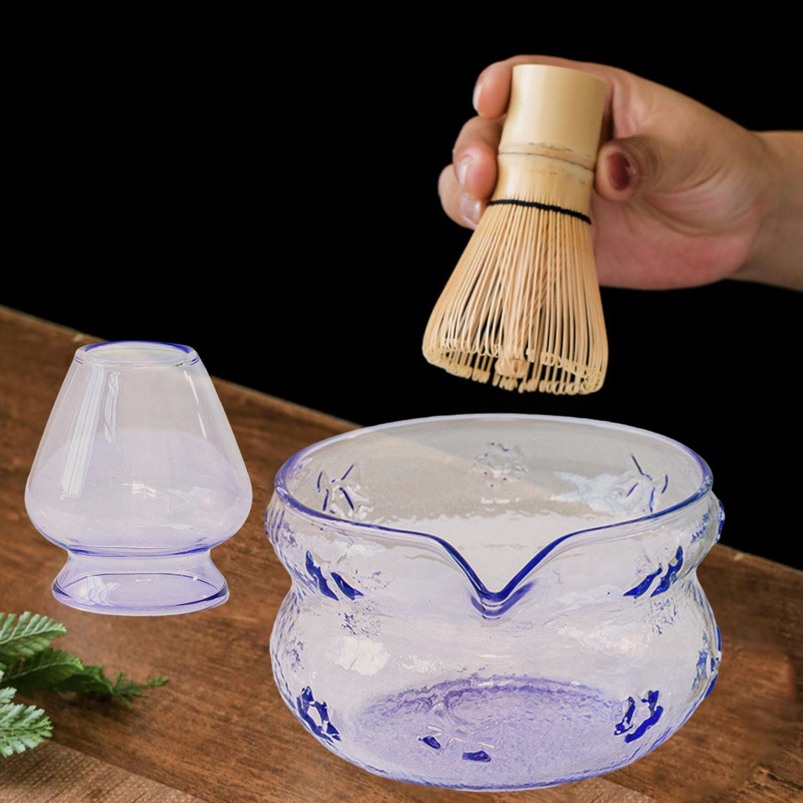 

Стеклянная японская чаша для матча ручной работы с носиком для наливания, легко моющаяся, подарочная чайная посуда, чайная чаша, чашка для фиолетовый