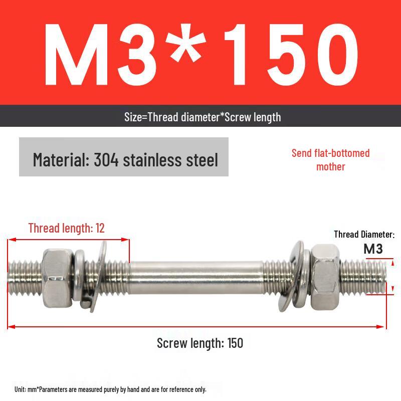 304 Stainless Steel Double-Ended Stud Bolt & Nut Kit