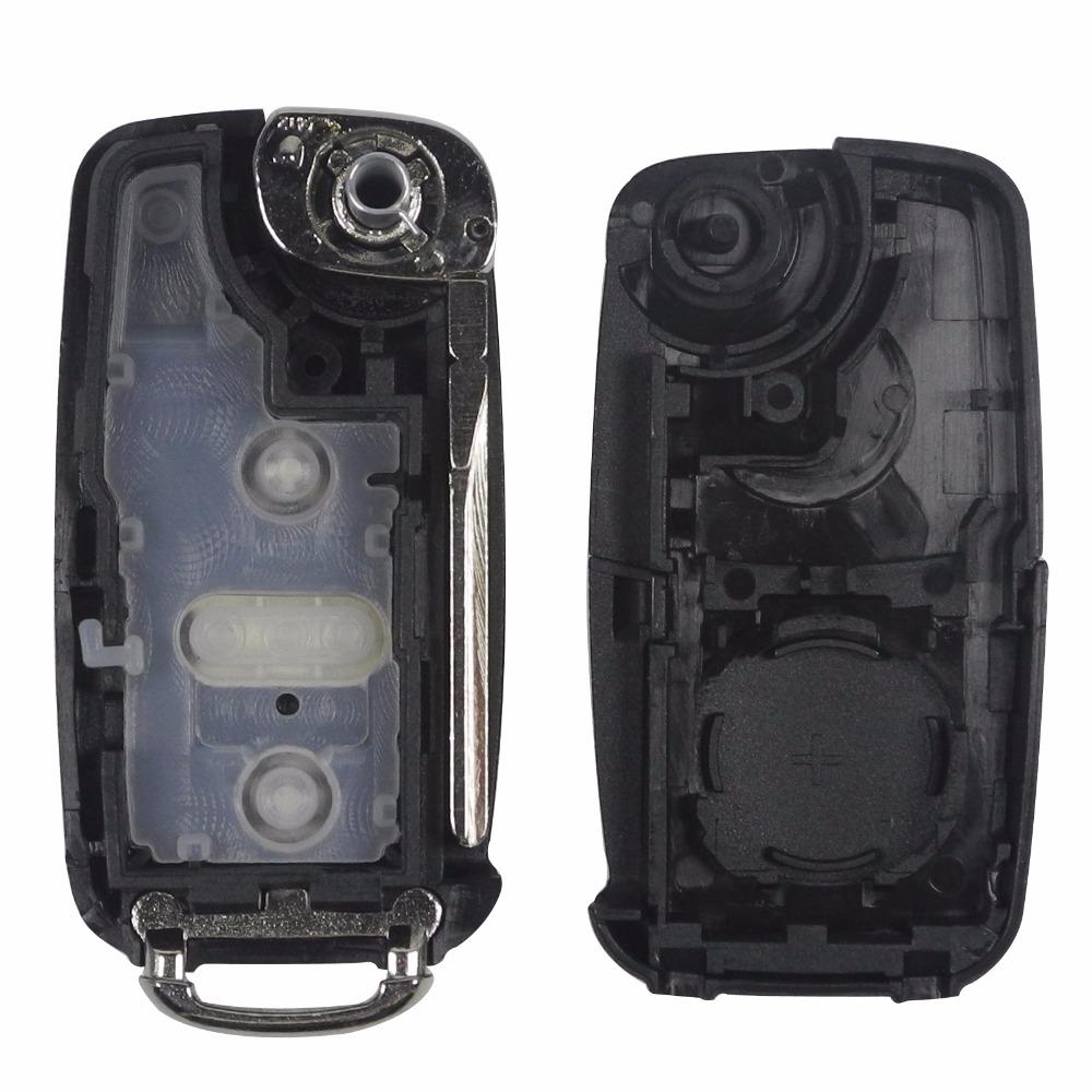 jingyuqin 10ps Folding Remote Car Shell Flip Key Case Fob For New VW Volkswagen Transporter Polo GOLF 2 Buttons