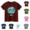 Kinder Kurzarm-T-Shirt mit Tiermuster, für den Alltag und Freizeit