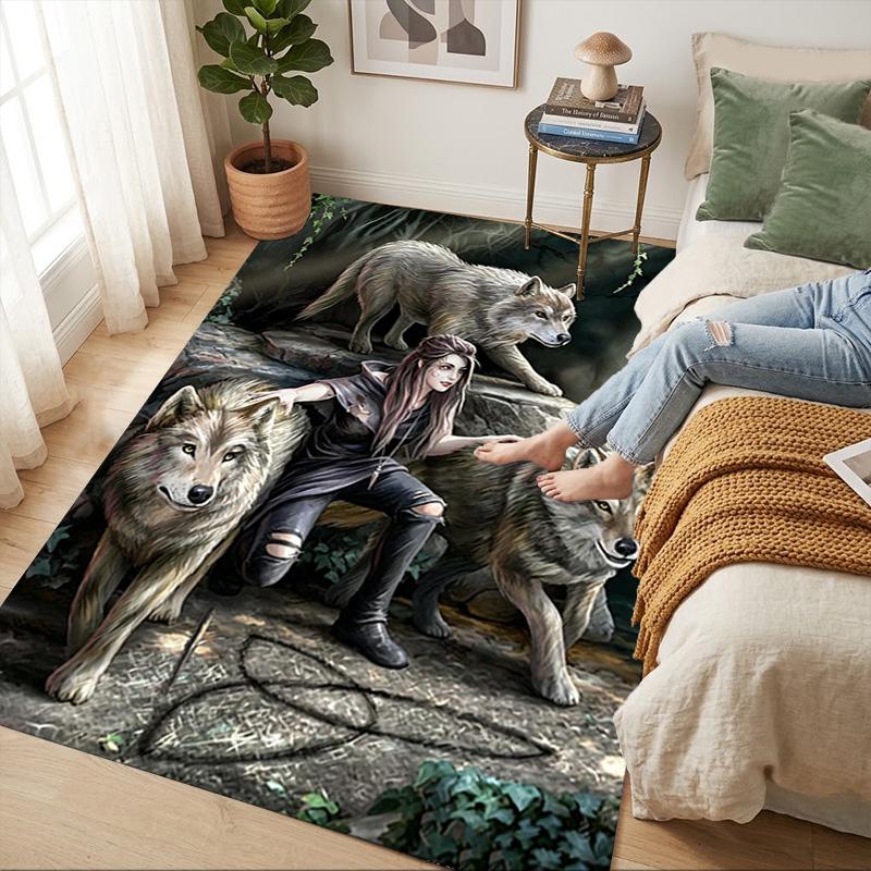 Wolf Pack Living Room Nonslip Area Rug Soft Carpet For Bedroom Game Playroom Sofa Office Home Decor Doormat Christmas Gift