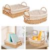 Handmade Handwoven Storage Baskets With Handles Kitchen Organizer Cosmetic Boxes For Bedroom Bathroom Breakfast Fruit Decorative