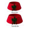 Christmas Tree Skirt Soft Faux Suede Bow Design Foldable Reusable Base Cover Festive Christmas Decoration