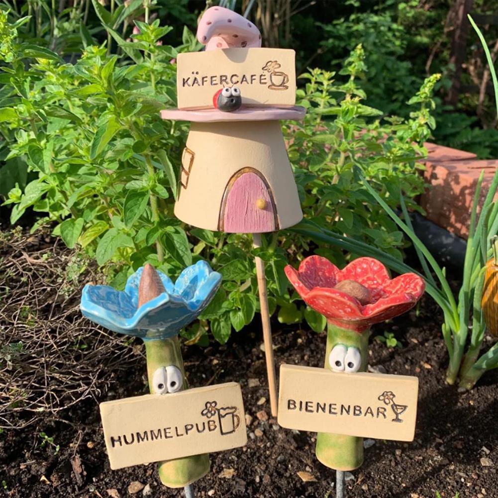 Insect Drinker Resin Simulated Flower Shaped Insect Drinking Tool Bee Drinkers Butterfly Drinking Cups for Wild Bees and Insects