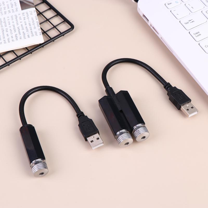 Car Roof Star Light Mini Led Atmosphere Lamp Auto Interior Star Night Projector Usb Plug And Play Ceiling Decorative Lamp Red