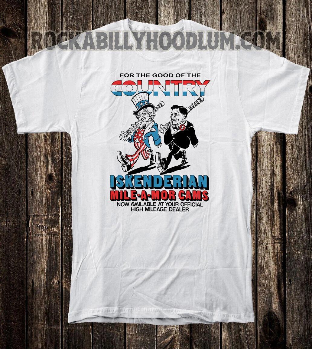 

Retro Hot Rod Tee T Shirt Drag Race Auto Speed Shop Isky Cams USA Iskenderian 2XL