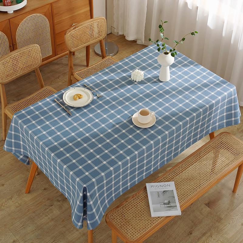

Simple Ins Waffle Tablecloth Fabric Fringed Lace Cover Dining Table Cloth Tablecloth Table Mat Spot 90*90cm