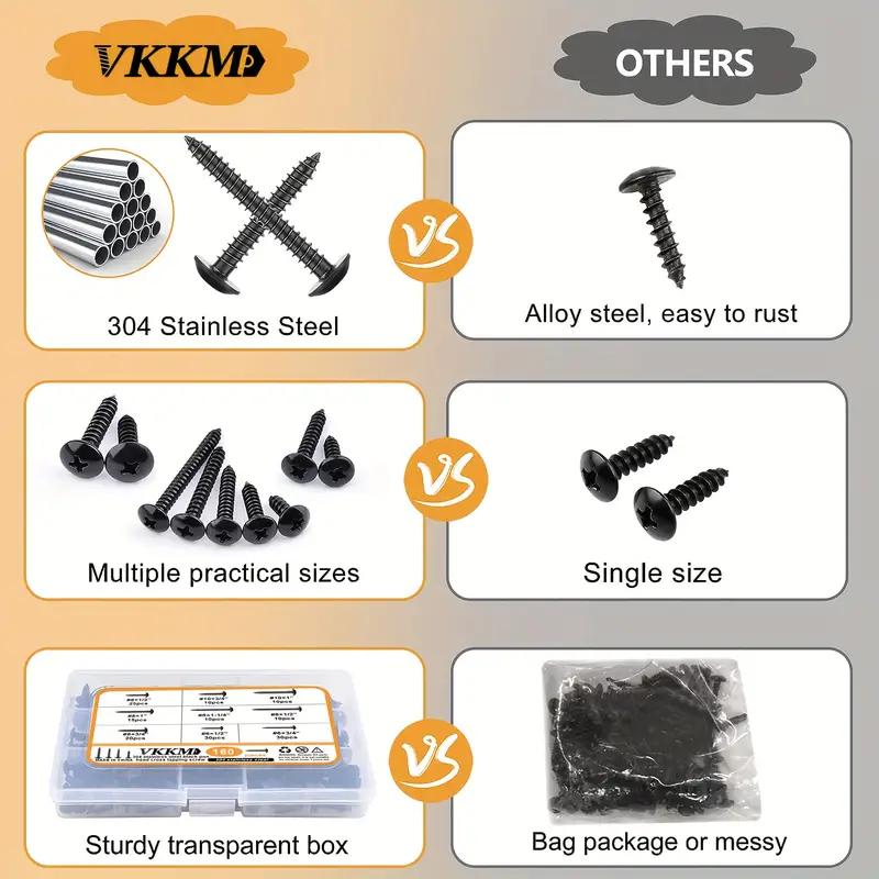 252pcs M6-1.0 M8-1.25 Flange Hex Head Bolt Nut Washer Kit 10.9 Grade Alloy Steel Black Zinc Plated