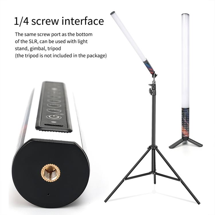 50cm RGB LED Handheld Light Stick, Music Rhythm Atmosphere Fill Light, Built-in Battery for Video Photography Vlog, No Tripod