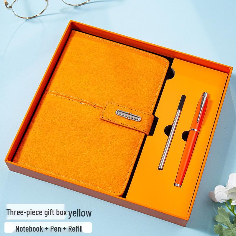 A5 PU Leather Magnetic Buckle Business Notebook Gift Set