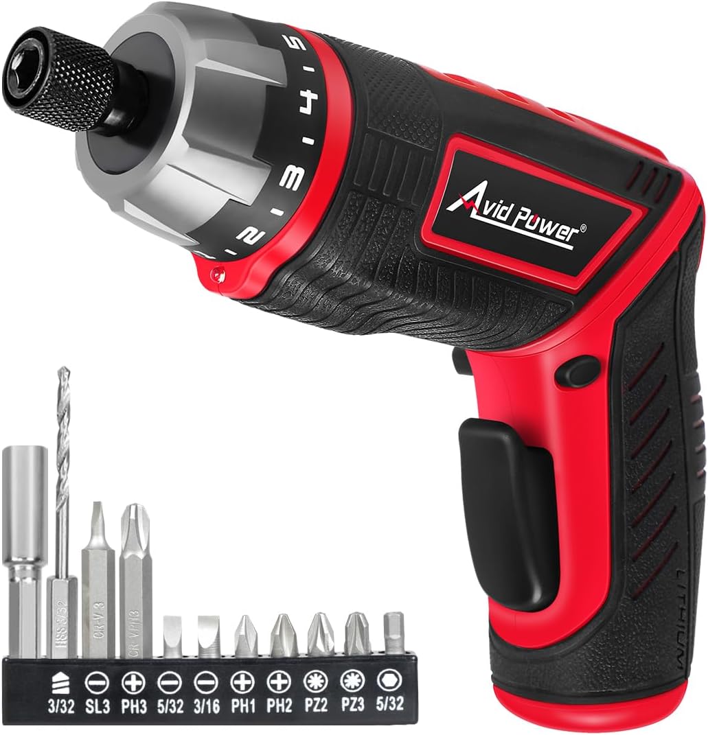 

Rechargeable Electric Screwdriver Set, 4V, 44pcs Accessories, 5.65Nm, 5+1 Torque, LED Light, 2-Position Handle