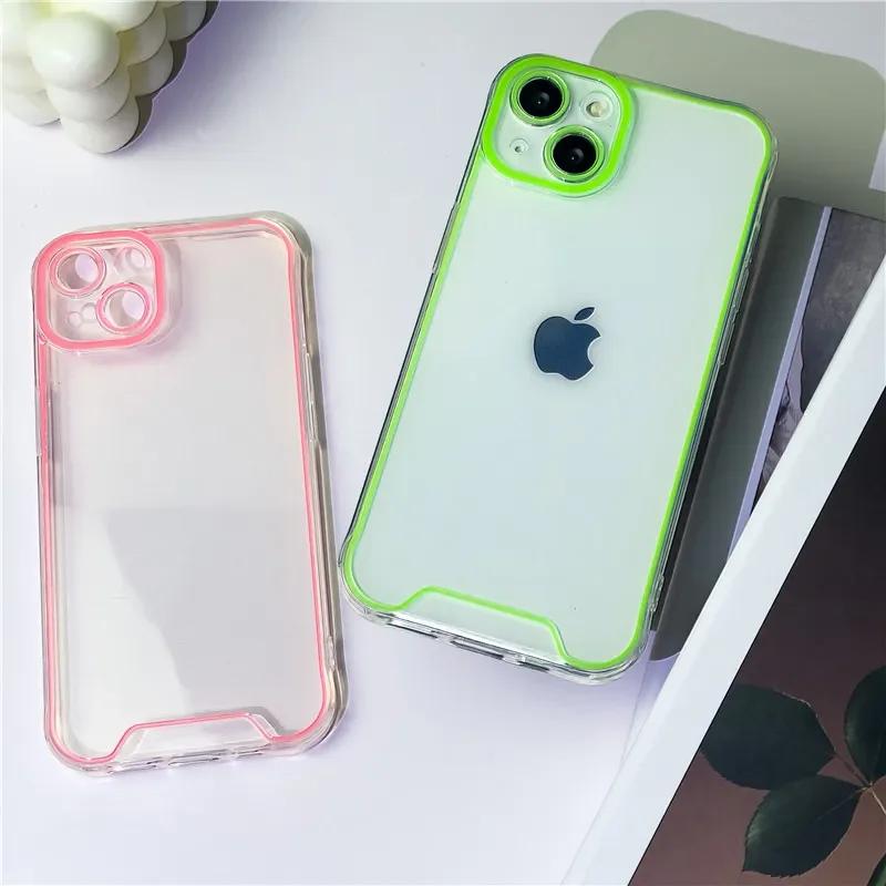 Night Light Luminous Silicone Soft Phone Case For iPhone 14 11 12 13 14 15 Pro Max Plus XR XS Max Transparent Back Cover