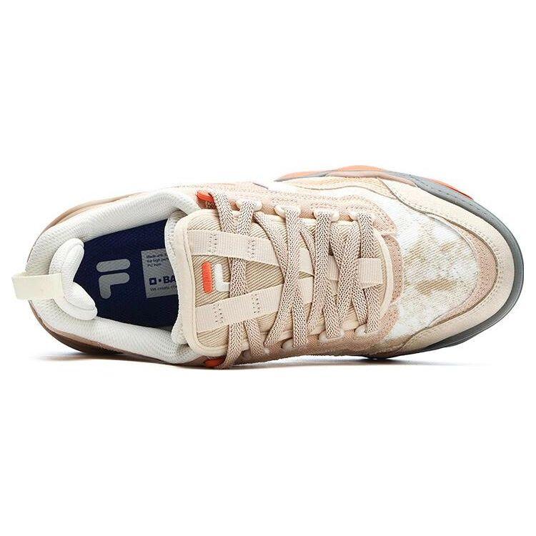 Fila Fusion Kick Wave Sole Sneakers Fabric Synthetic Leather Fashion Comfortable Low Top Women Sneakers Cassava-Powder T12W312201FTA
