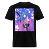 Japanischer Anime Samurai Waifu Kriegerin Frau im rosa Kimono Blütenblume T-Shirt