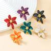 Bohemia Ethnic Style White Enamel Flower Stud Earrings for Women Charm Stainless Steel Wedding Bride Jewelry Accessories Gift