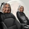 Atualizações de Personalidade para Interior de Carro 2 Peças Engraçadas Capas de Encosto de Cabeça com Rosto de Vovó, Protetores Respiráveis para Assento de Carro Sem Amassados, Elásticas Universais