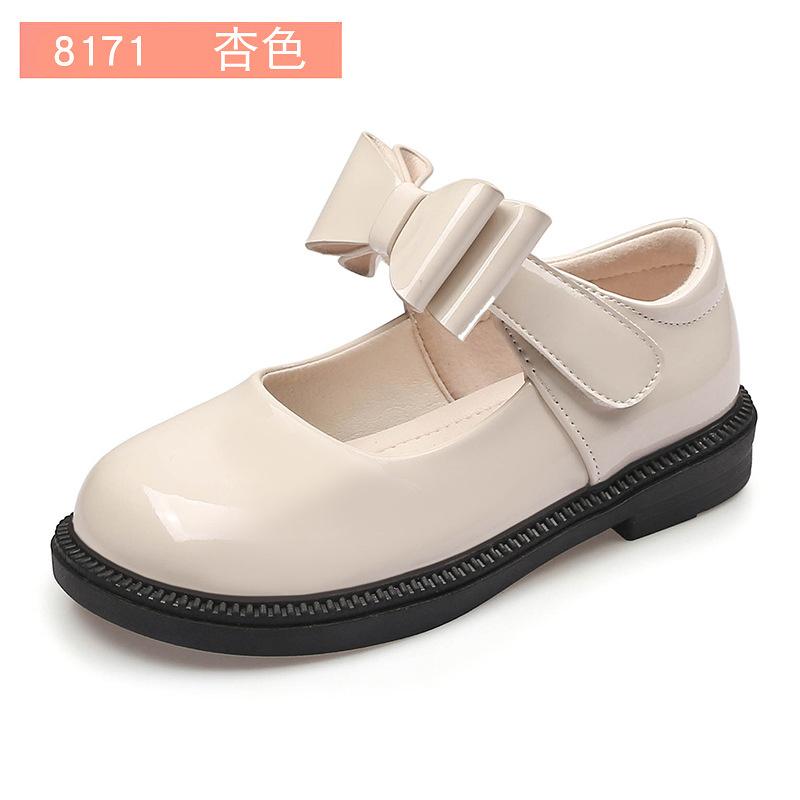 Children's Leather Shoes 2025 New Bow Girl Princess Shoes Soft Sole Casual Student Black Performance Shoes