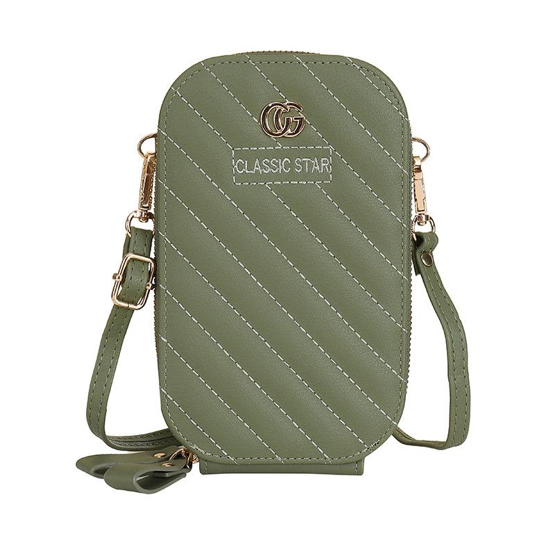 New solid color mobile phone bag women's simple, small, fresh and large capacity shoulder crossbody small bag multi-card women's bag