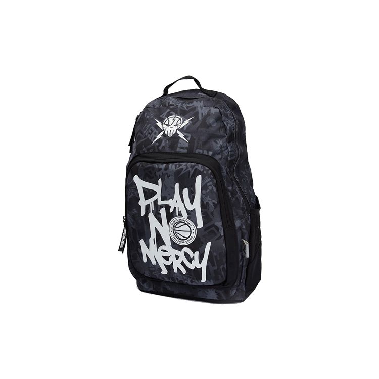 Li Ning Basketball Series Zipper Polyester Backpack Unisex Backpack Black ABSP134 Black