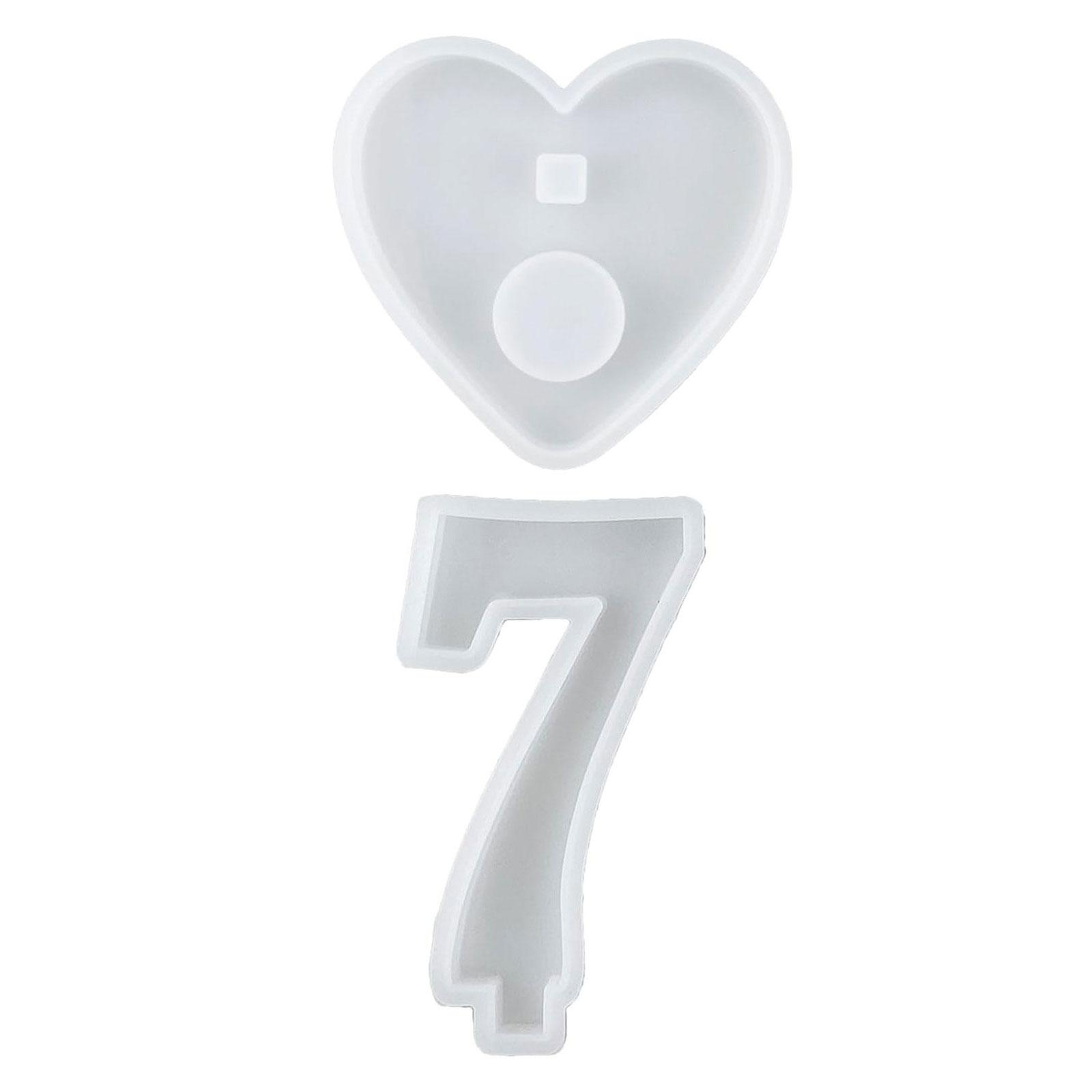 

Кристальная эпоксидная смола форма Геометрические цифры с основанием в виде сердца Форма для подсвечника DIY Подсвечник Цемент Гипс Силикон 7