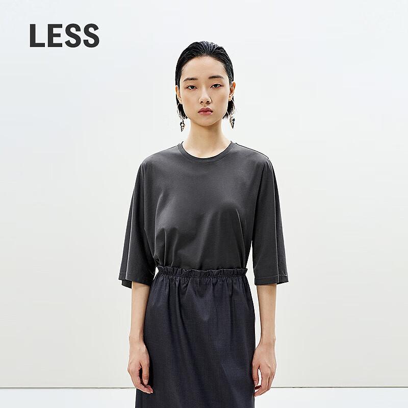 LESS 2025 Summer Cotton Blend Short Sleeve T-Shirt XL