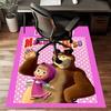 Custom Masha and the Bear Mat Personalized Name, Polyester Washable Indoor Entryway Rug, Gift for Christmas, Easter, Thanksgiving Day